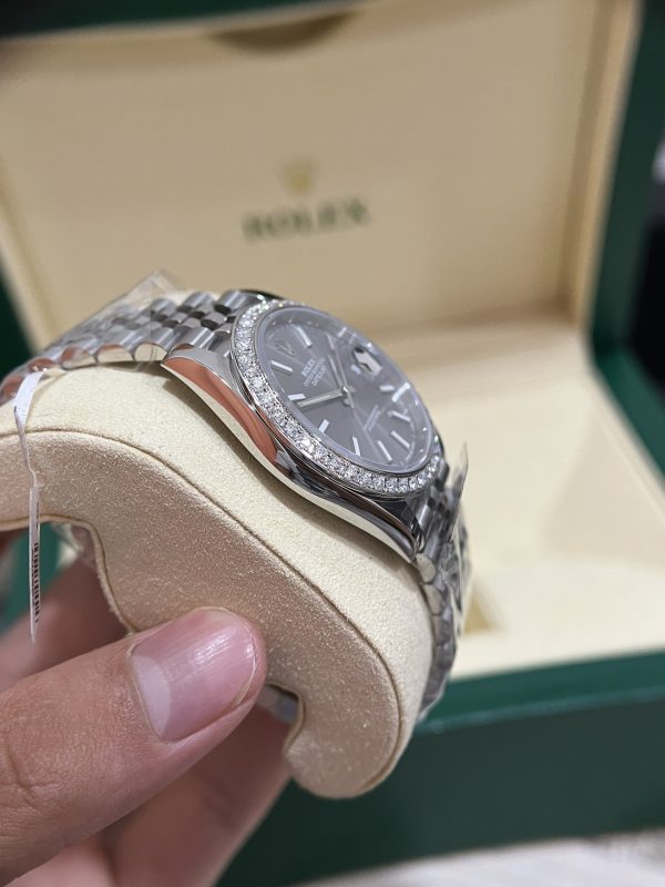 Rolex Datejust 41mm 126300  Smooth Silver Dial Jubilee Diamonds Replica 1:1