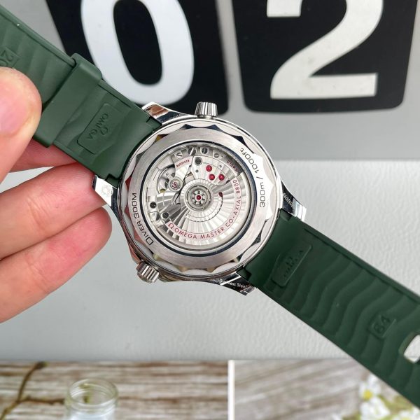 Đồng Hồ Omega SeaMaster Rep 1:1 Green Dial Dây Cao Su